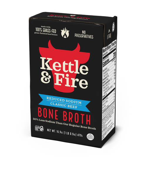 100% Grass-fed Beef Bone Broth [Reduced Sodium] – Kettle &amp; Fire