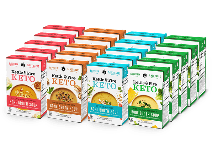 20-Pack: Keto Broccoli - Bisque - Curry - Cauliflower Bundle Bone broth Kettle & Fire 