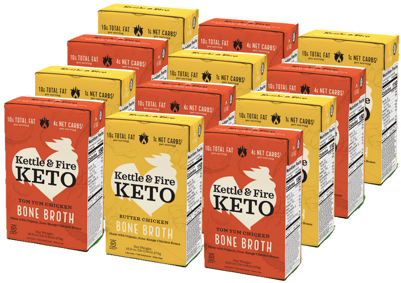 12-pack: Keto Broths Variety Bone broth Kettle & Fire 