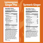 Nutrition Facts serving size 1 cup (240mL) servings per container 2, calories 45, cholesterol <5mg 1%, sodium 564mg 24%, total carbohydrate 1g, sugars 2g, protein 10g, calcium 4%  Nutrition Facts  serving size 1 cup (240mL) servings per container 2, calories 50, cholesterol <5mg 1%, sodium 490mg 20%, total carbohydrate <1g, dietary fiber < 1g 4%, sugars < 1g, protein 11g, calcium 4%