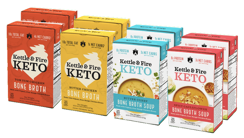 8-Pack: Keto Soups - Butter - Tom Yum - Chicken - Cauliflower Bundle Bundle Kettle & Fire 