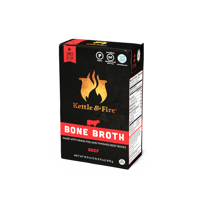 Grass-fed Beef Bone Broth: 16.9oz Bone broth Kettle & Fire 